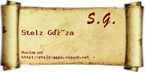 Stelz Géza névjegykártya